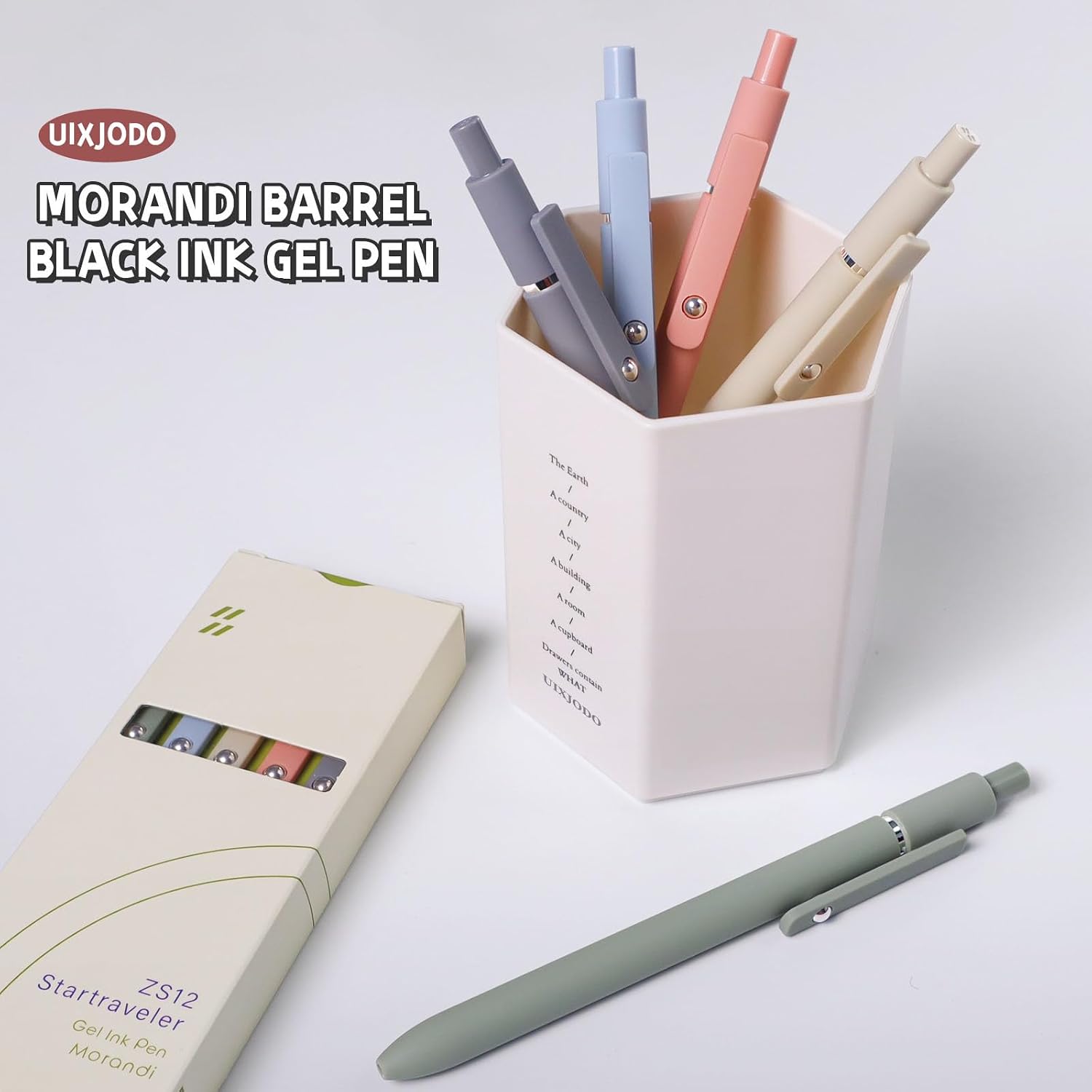 Gel Pens, 10Pcs 0.5mm Black Ink Pens Fine Point Smooth Writing Pens, High-End Series Retractable Pens for Journaling Note Taking, Cute Office School Supplies Gifts for Women (10 Pcs Morandi)