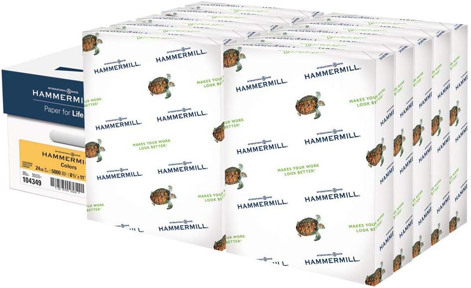 Colored Paper, 24 lb Goldenrod Printer Paper, 8.5 x 11 - 10 Ream (5,000 Sheets) - Made in the USA, Pastel Paper