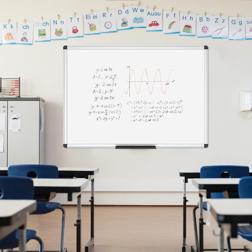 Magnetic Whiteboard Dry Erase Board, 36 x 24 Inches White Board, Silver Aluminium Frame