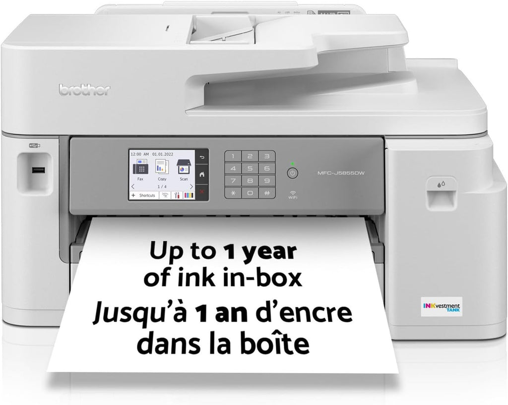 MFC-J5855DW INKvestment All-in-One Wireless Colour Inkjet A3 Printer with Scanner,Copier and Fax Printing, 30 ppm Speed, 3.5" Touchscreen, Mobile Connectivity
