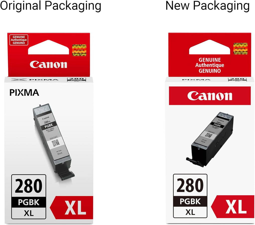 Genuine Ink Cartridge PGI-280XL Black, High-Yield (1 Count), Original Printer Ink for PIXMA TR7620 / TR8520 / TS6220 Printers (Pack of 2)