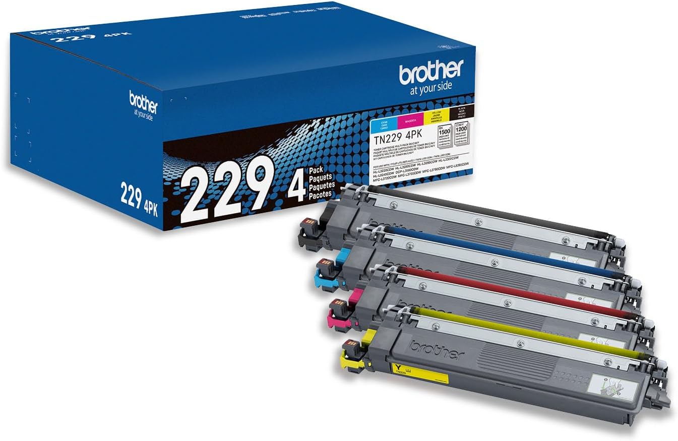 Genuine TN2294PK Standard Yield Black, Cyan, Magenta and Yellow Toner Cartridges