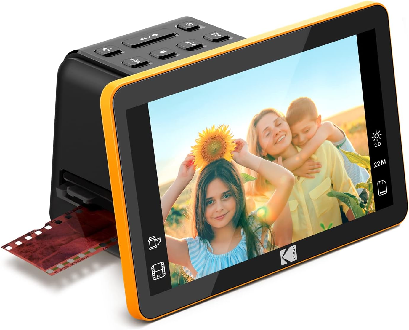 Slide N SCAN Digital Film Scanner 7" Max - Negatives Film and Slide Digitizer with Large 7” LCD Screen, Convert Color & B&W Negatives & Slides 35mm, 126, 110 Film to High Resolution 22MP JPEGs