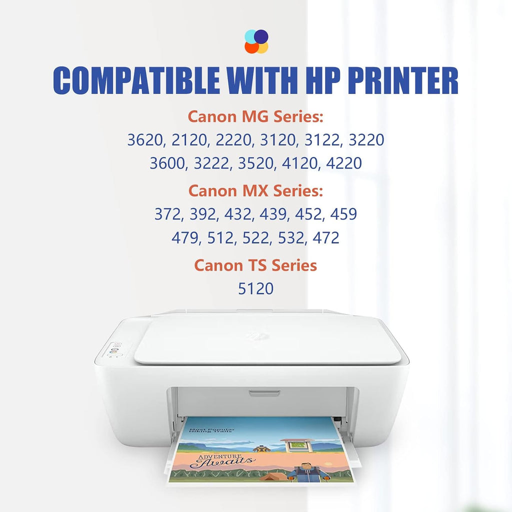 Remanufactured Compatible Canon 240 XL 241 XL PG-240XL CL-241XL Ink Cartridges for Canon Pixma MG3620 TS5120 MG3520 MG3600 MG3220 MG3222 MG2120 MX472 MX452 MX512 MX532 (1 Black, 1 Tri-Color) | Used to PIXMA MG3620 MG3520 TS5120 MX472 MX532 MX452 MG2120 MG