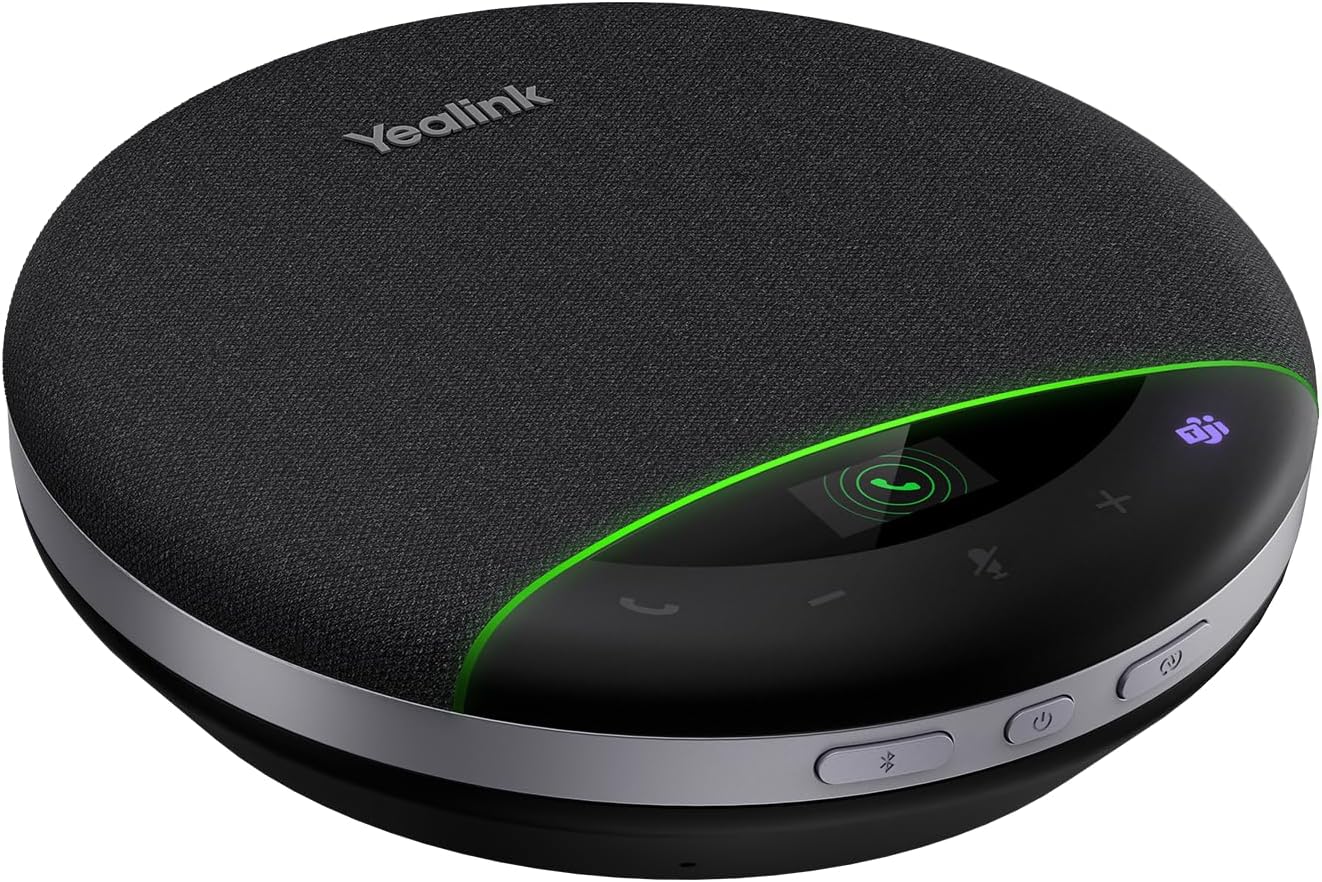 Bluetooth Speakerphone SP96 Support Daisy-Chain 26H Talk Time Teams Certified 65mm Conference Speaker and 6 Microphones Smart AI Noise-Canceling 5m Voice Pickup Radius 1.2m USB C/A 400g