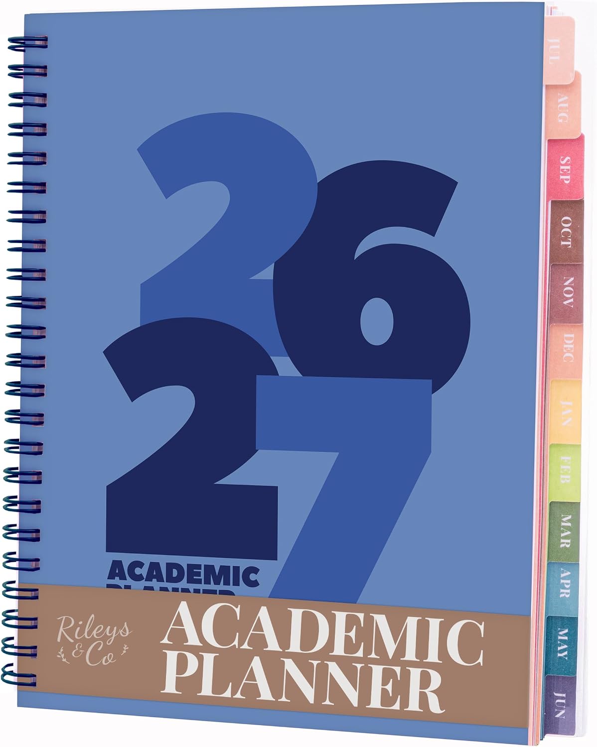 Rileys Academic Planner 2026-2027, Daily, Weekly & Monthly Planner, July 2026 - June 2027, Student Notes Pages, Twin-Wire Binding Weekly Agenda for School & Work (20 x 15 cm, Green)