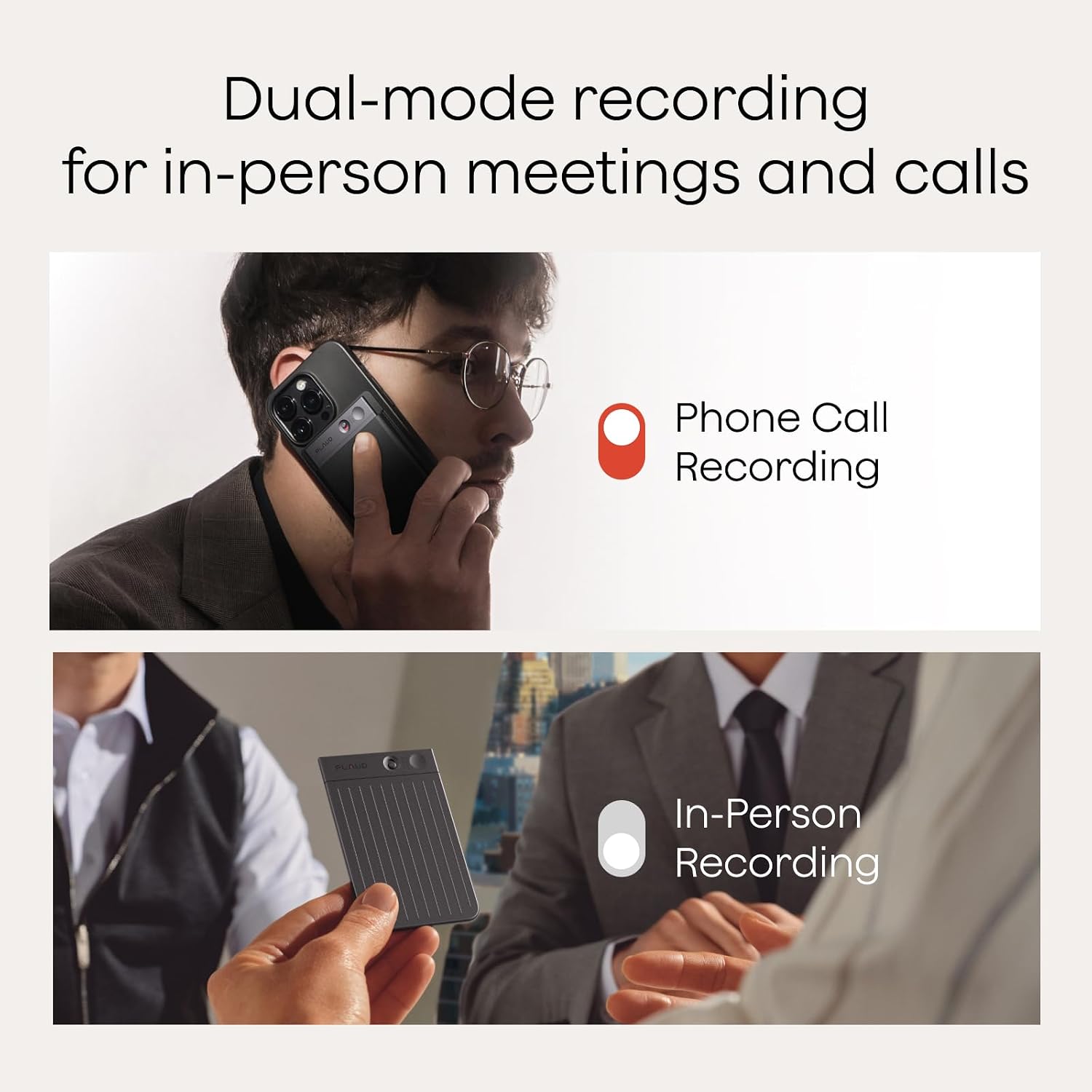Note AI Voice Recorder, Note Taker w/Case, App Control, Transcribe & Summarize with AI, Support 112 Languages, for Meetings, Calls, Lectures, Professionals, Teams, Black, Non-Pro Version