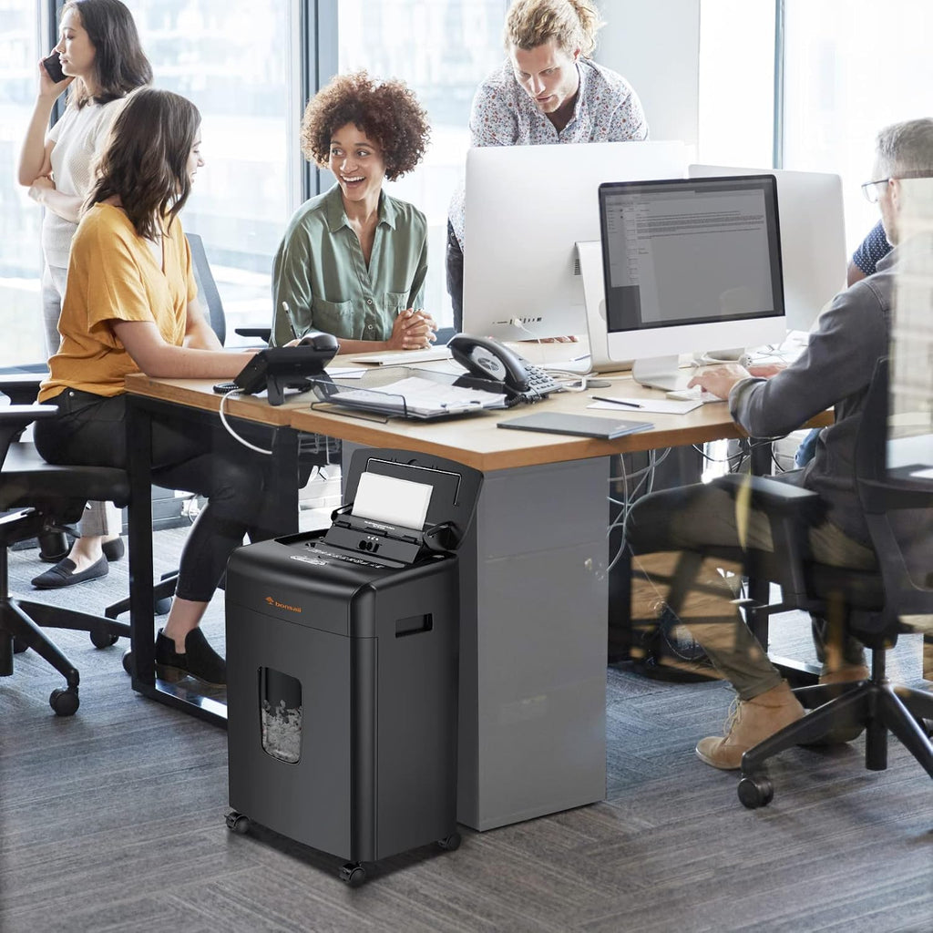 120-Sheet Auto Feed Micro Cut Paper Shredder with Casters | 30-Min Run Time, P-4 Security, 6-Gal Bin, Heavy Duty Shredders for Home Office, C233-B