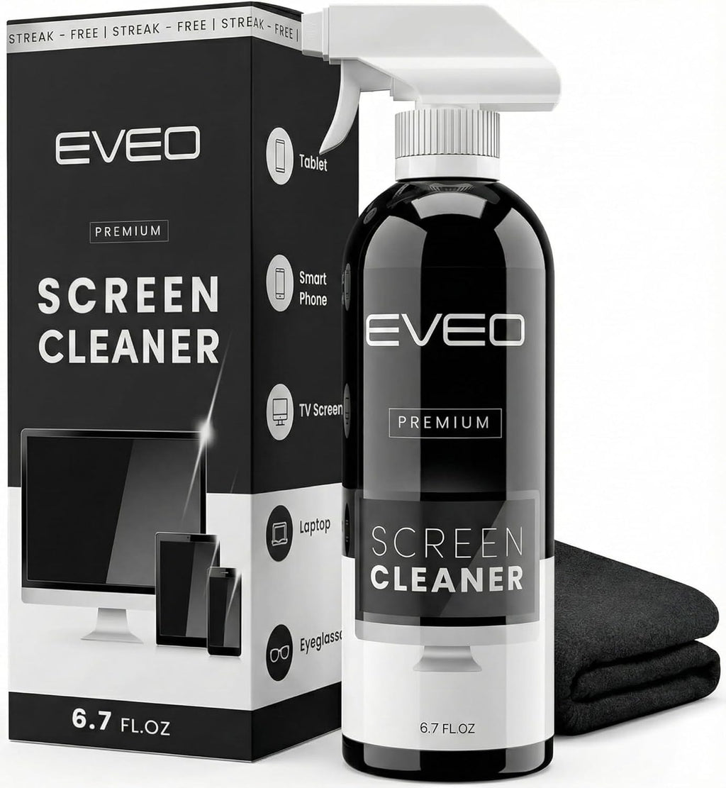 ? Screen Cleaner Spray Kit (Streak-Free) TV Screen Cleaner for Smart TV, LCD, LED, OLED | Computer Spray and Wipe Microfiber Cloth for Monitor, Laptop, iPad, Car & More - 1 Pack