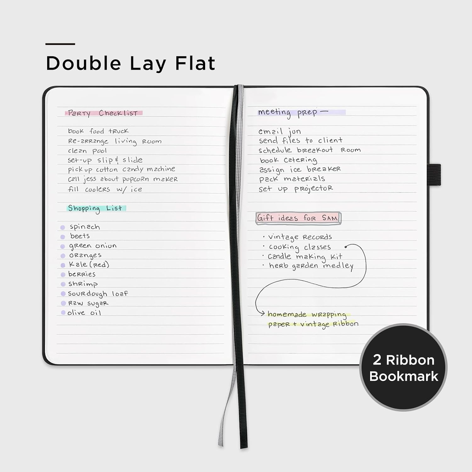 &And Per Se Lined Notebooks 3-Pack Gift Set, A5 Hardcover Journals, 160 Pages 100gsm Thick Paper, Journaling Notebook for Office School (Black)