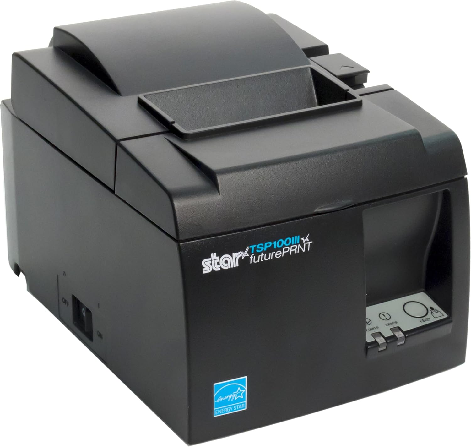 Micronics 39472110 Model TSP143IIIBi Thermal Printer, Auto-Cutter, Bluetooth, iOS, Android/Windows, Power Supply, Gray