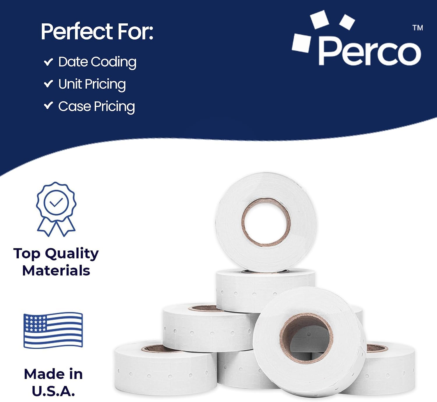 1 Line White Labels - 32 Rolls, 4 Sleeves, 32,000 Blank Price and Date Gun Labels for 1 Line Price and Date Guns - Made in USA