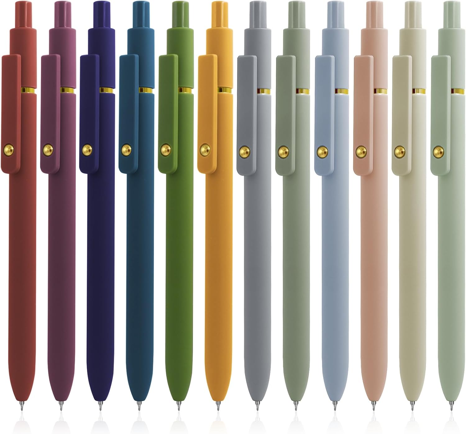 Gel Pens, 12 Pcs Black Ink Pens for Women, 0.5mm Fine Point Smooth Writing Pens, High-End Retractable Pens for Journaling and Note-Taking (12pcs)