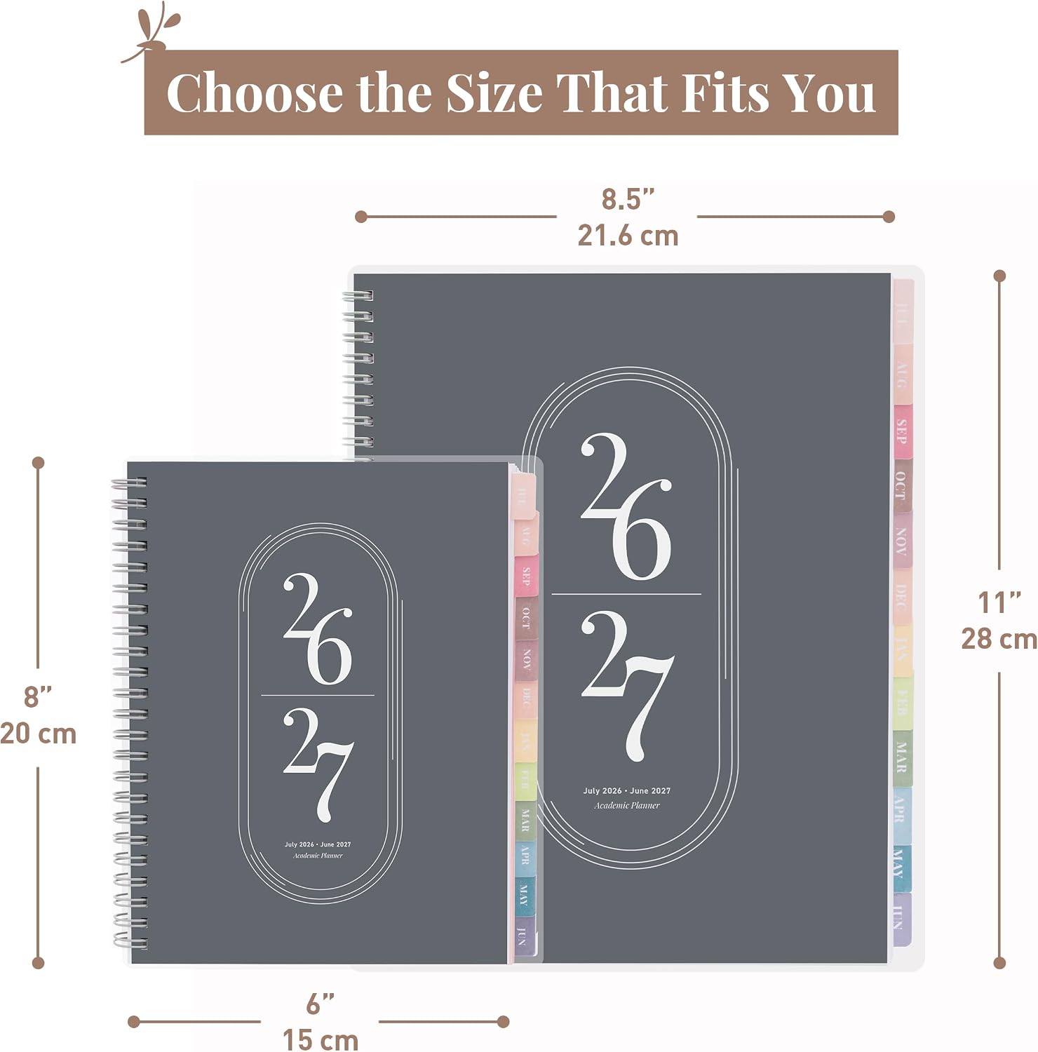 Rileys Academic Planner 2026-2027, Daily, Weekly & Monthly Planner, July 2026 - June 2027, Student Notes Pages, Twin-Wire Binding Weekly Agenda for School & Work (21.6 x 28 cm, Black)