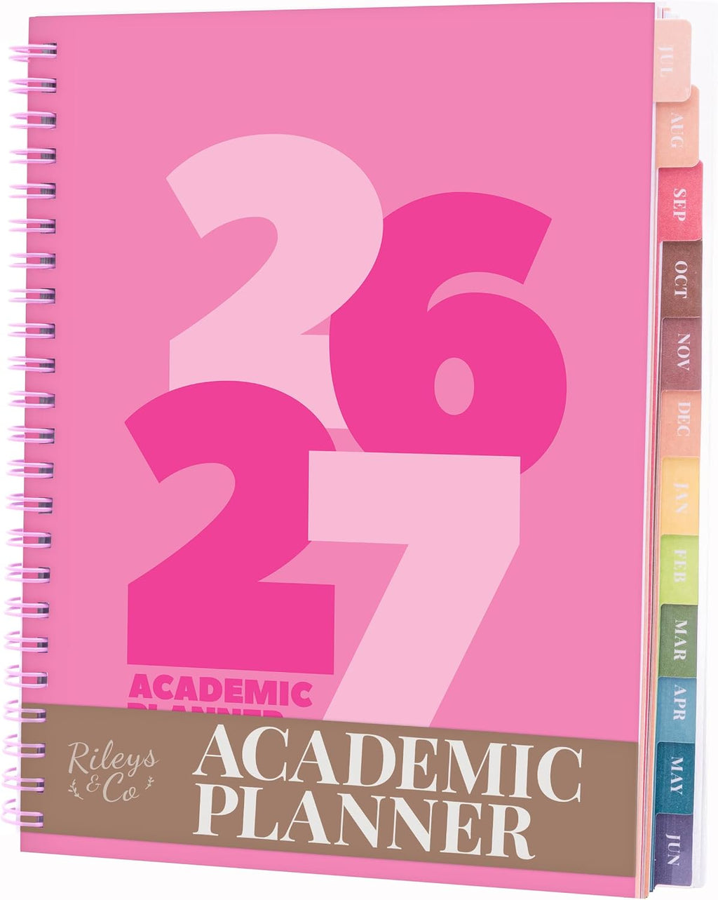 Rileys Academic Planner 2026-2027, Daily, Weekly & Monthly Planner, July 2026 - June 2027, Student Notes Pages, Twin-Wire Binding Weekly Agenda for School & Work (20 x 15 cm, Lilac)