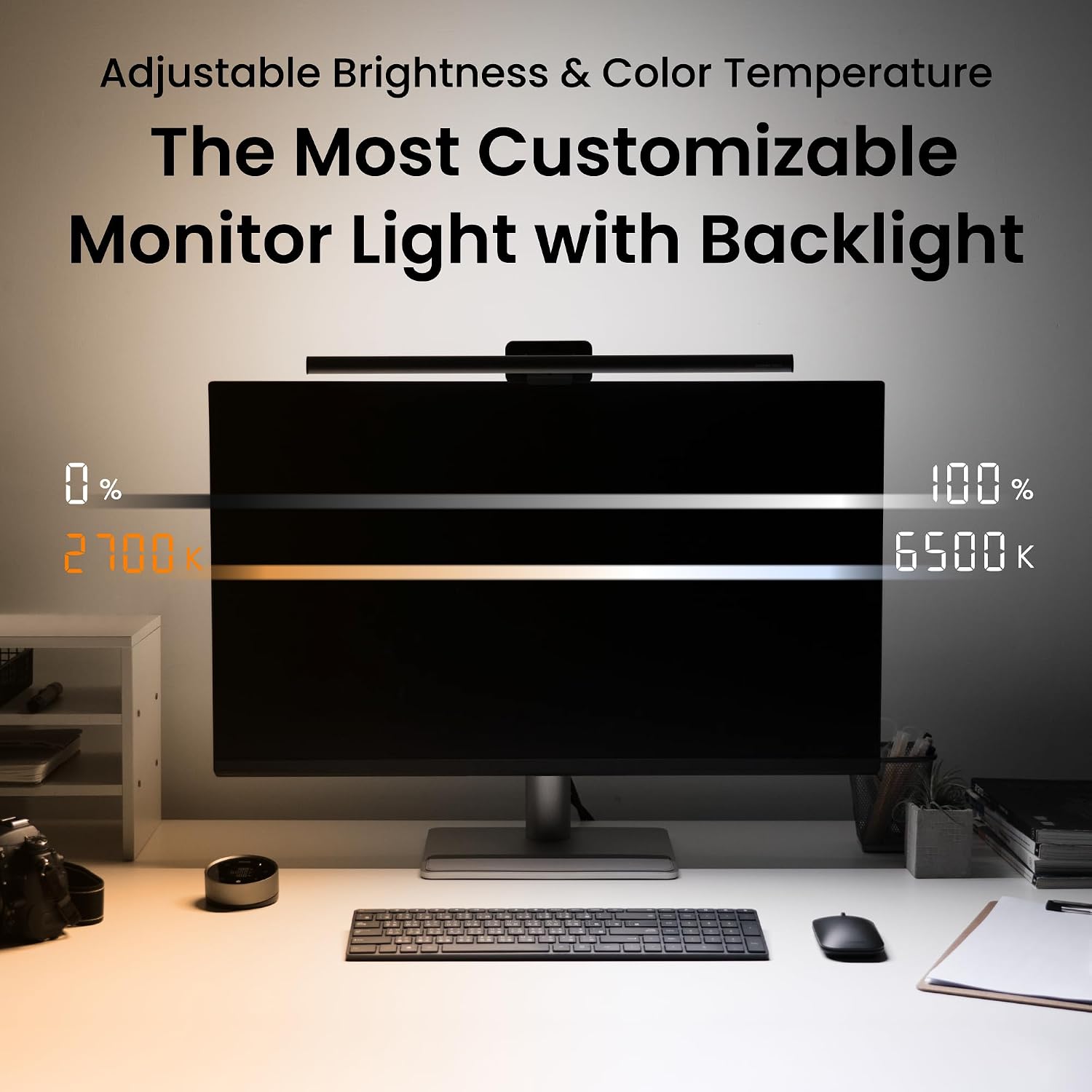 ScreenBar Halo 2 LED Monitor Light - Wireless Controller, Adjustable Brightness & Color Temperature, Eye-Care Light Bar, No Screen Glare, Space Saving, USB Powered