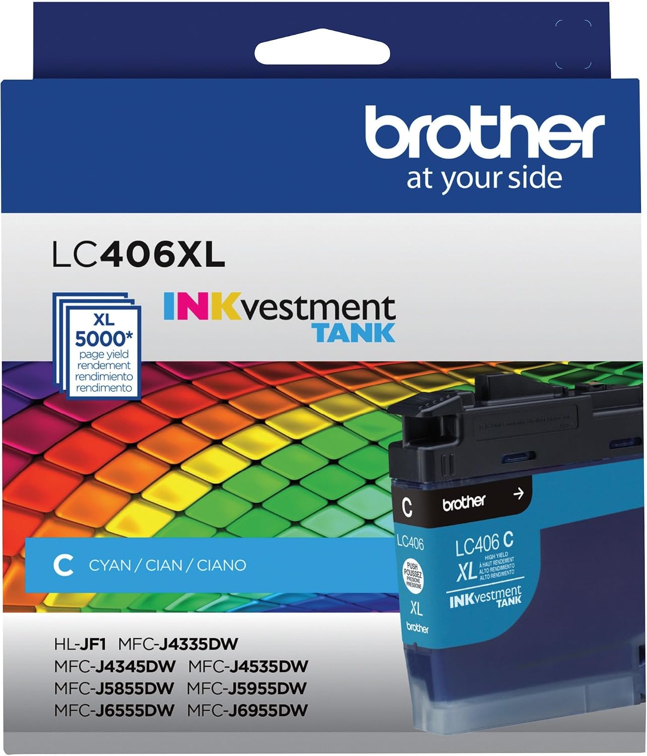 Genuine LC406XLCS High-Yield Cyan Ink Cartridge