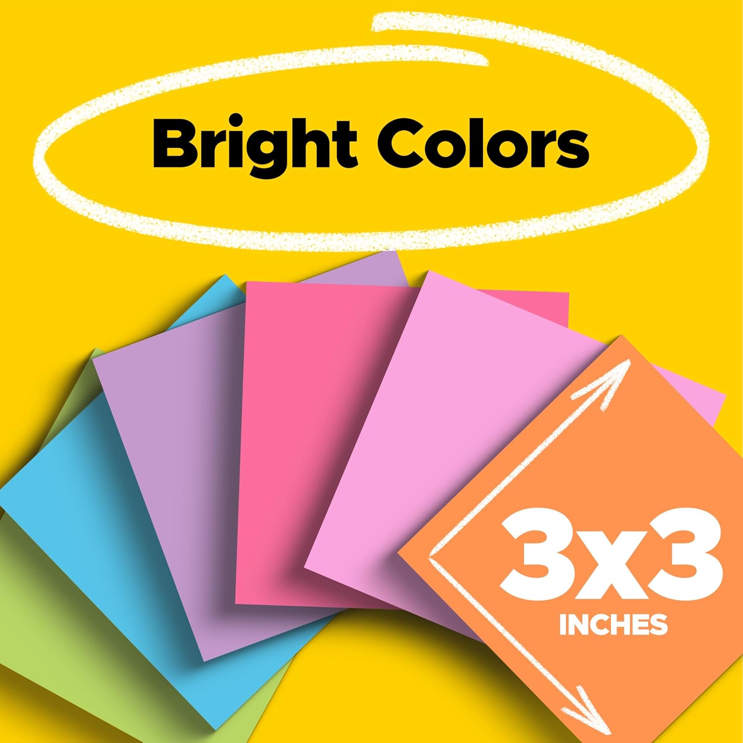 Super Sticky Notes, 15 Sticky Notes Pads, 3 x 3 in., School Supplies and O?ce Supplies, 2X the Sticking Power, Assorted Brights | School Supplies and O?ce Supplies, 2X the Sticking Power