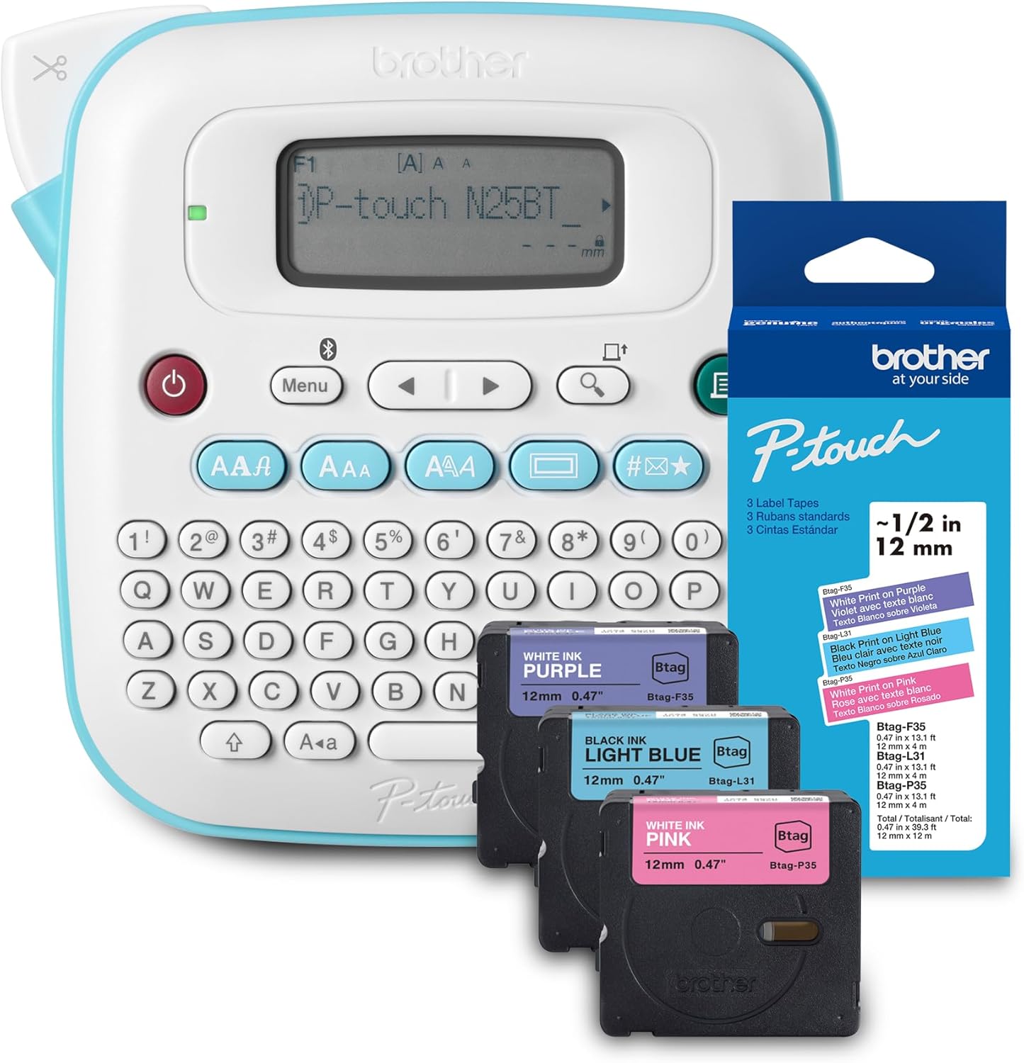 PTN25BT Label Maker and BTAG 3M02 Tape (3 Pack)