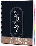 Rileys Academic Planner 2026-2027, Daily, Weekly & Monthly Planner, July 2026 - June 2027, Student Notes Pages, Twin-Wire Binding Weekly Agenda for School & Work (21.6 x 28 cm, Black)