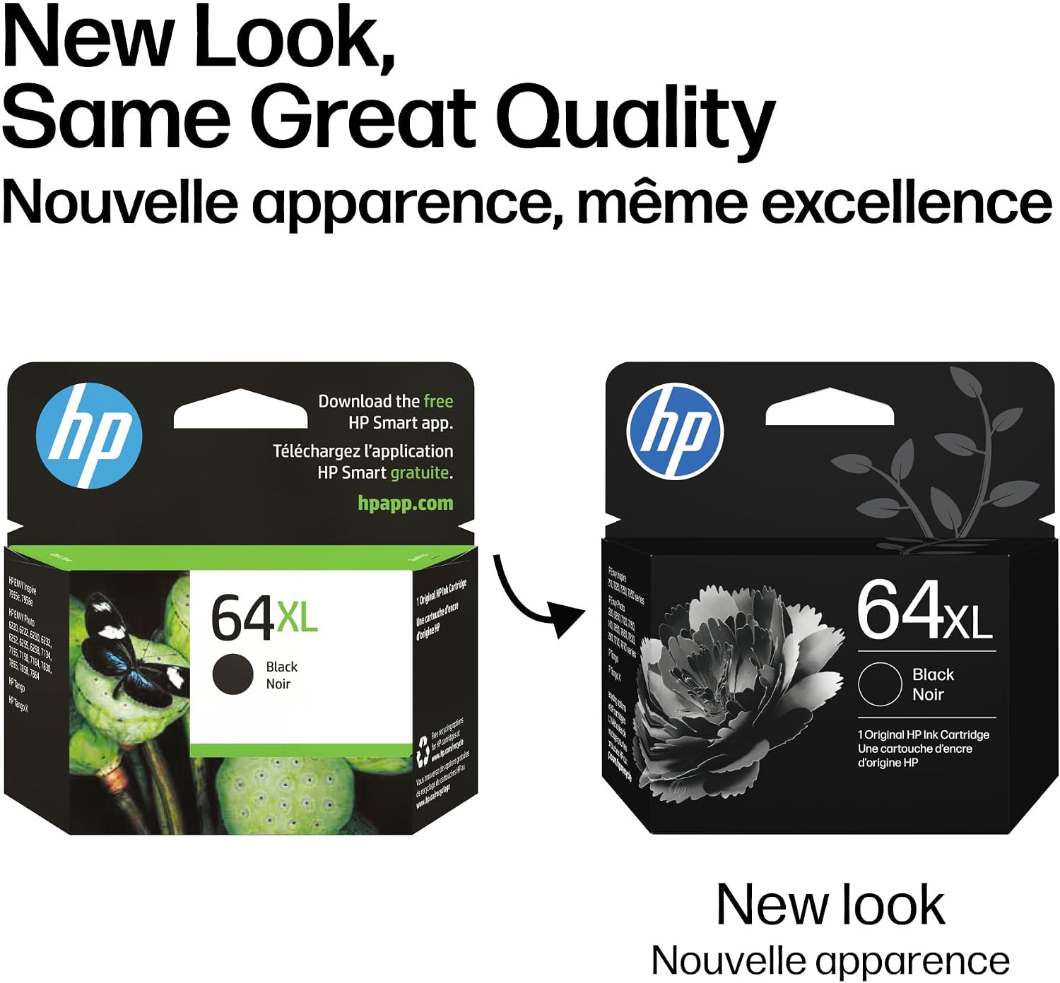 Original 64XL Black High-Yield Ink Cartridge | Works with Envy Photo 6200, 7100, 7800 Series | Eligible for Instant Ink | N9J92AN