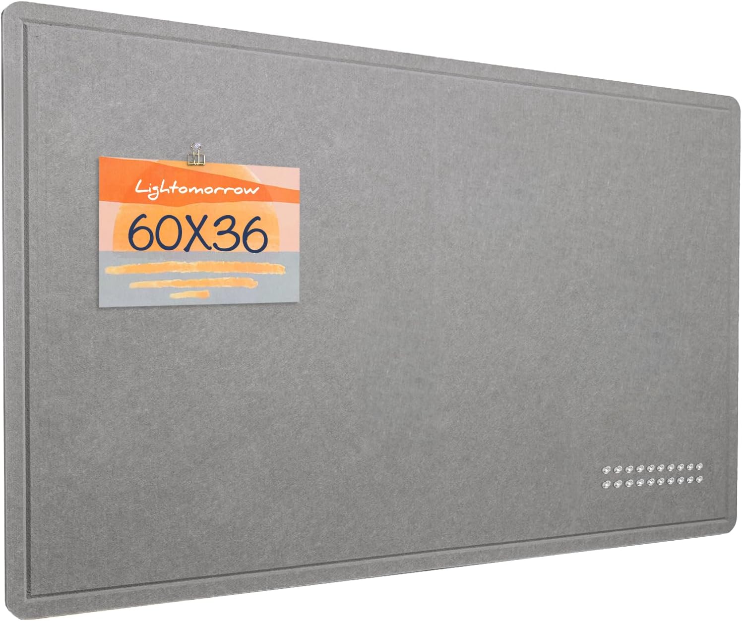 Large Bulletin Board - 60 x 36 Inches, Decorative Felt Pin Board for Wall - 5' x 3' Foldable Photo Display Board with Self-Adhesive Tape, Includes 20 Push Pins - Gray
