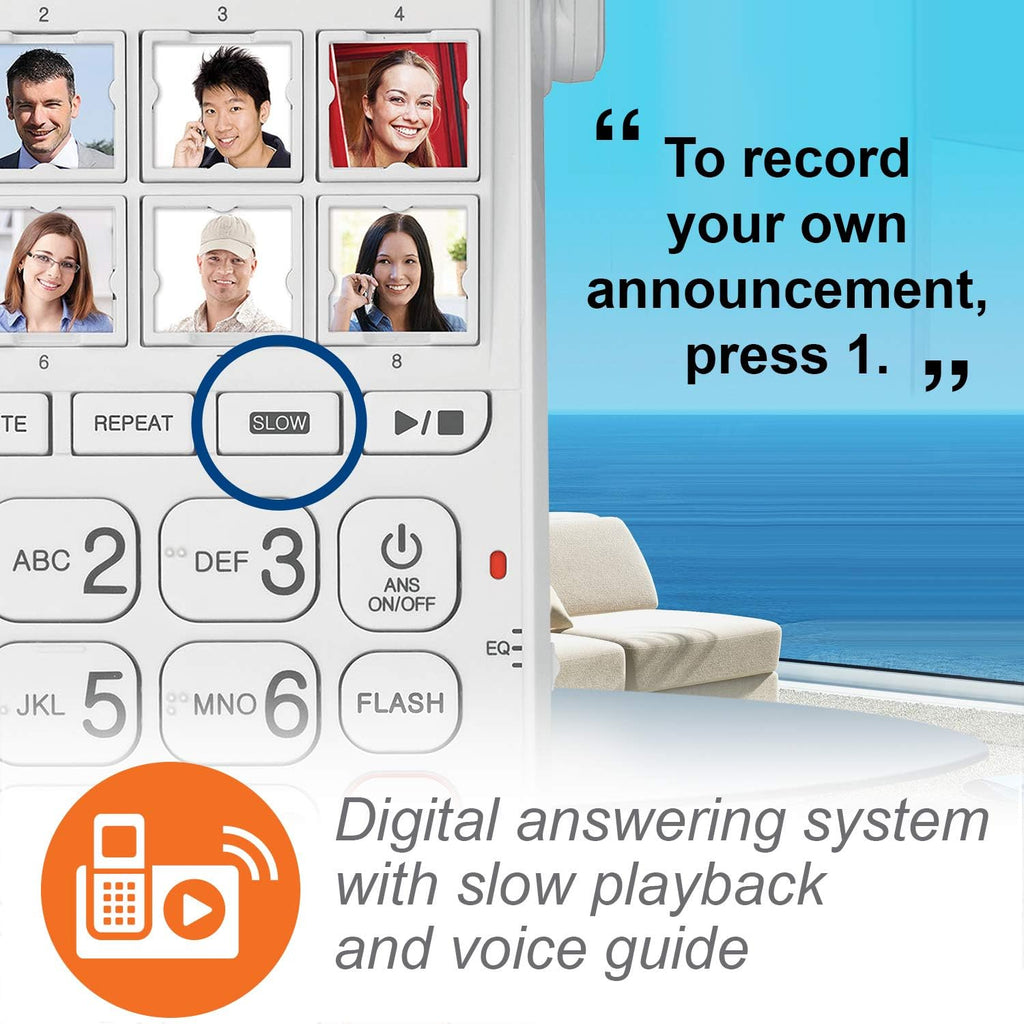 CareLine SN5147 Amplified Corded/Cordless Senior Phone System with 90dB Extra-Loud Visual Ringer, Big Buttons & Large Display
