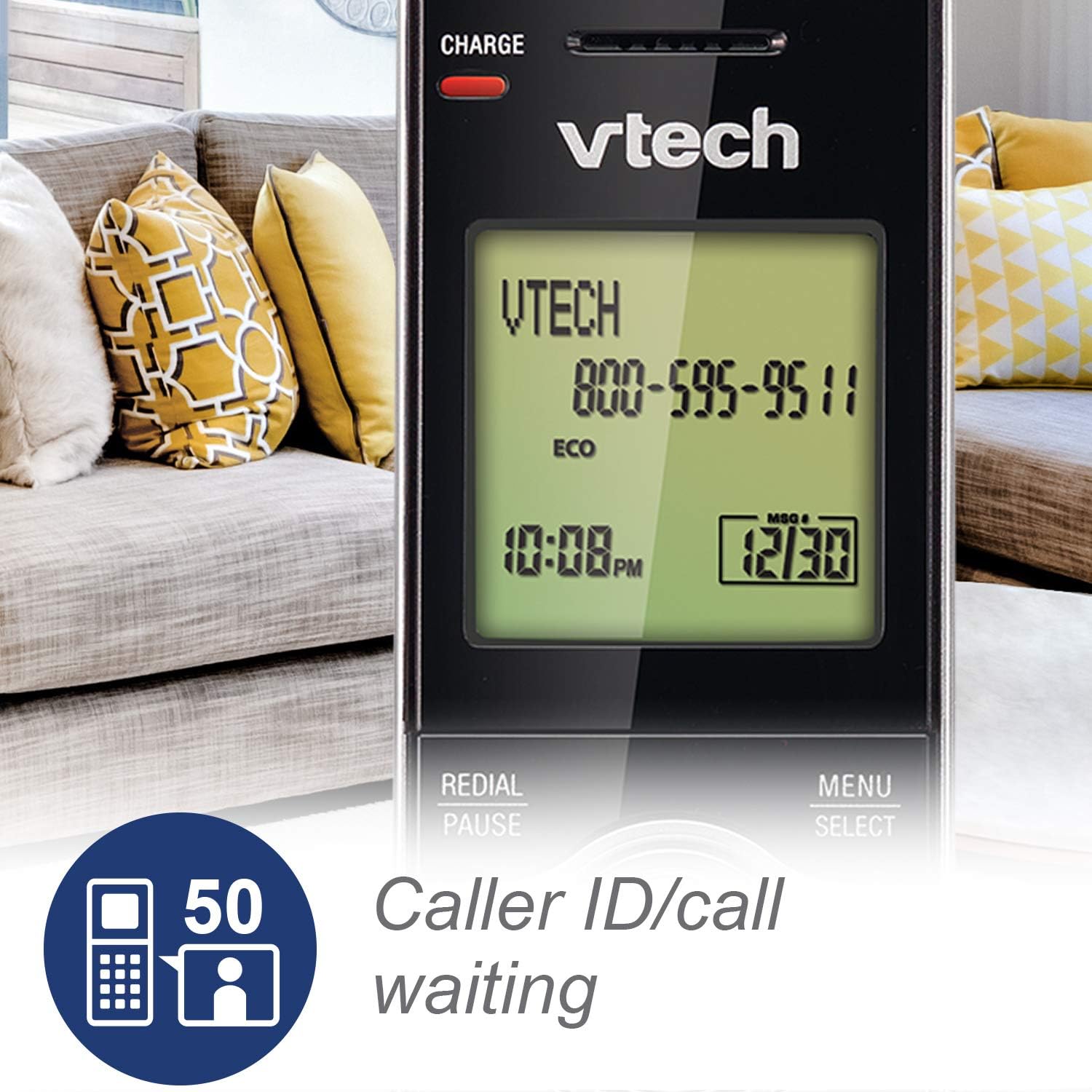 DECT 6.0 Four Handset Cordless Phones with Caller ID, Backlit Keypads and Screens, Full Duplex Handset Speakerphones, Call Block, (Non ITAD Version) Silver/Black - CS6919-4