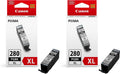 Genuine Ink Cartridge PGI-280XL Black, High-Yield (1 Count), Original Printer Ink for PIXMA TR7620 / TR8520 / TS6220 Printers (Pack of 2)