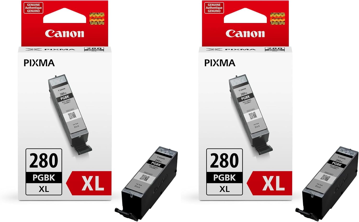 Genuine Ink Cartridge PGI-280XL Black, High-Yield (1 Count), Original Printer Ink for PIXMA TR7620 / TR8520 / TS6220 Printers (Pack of 2)
