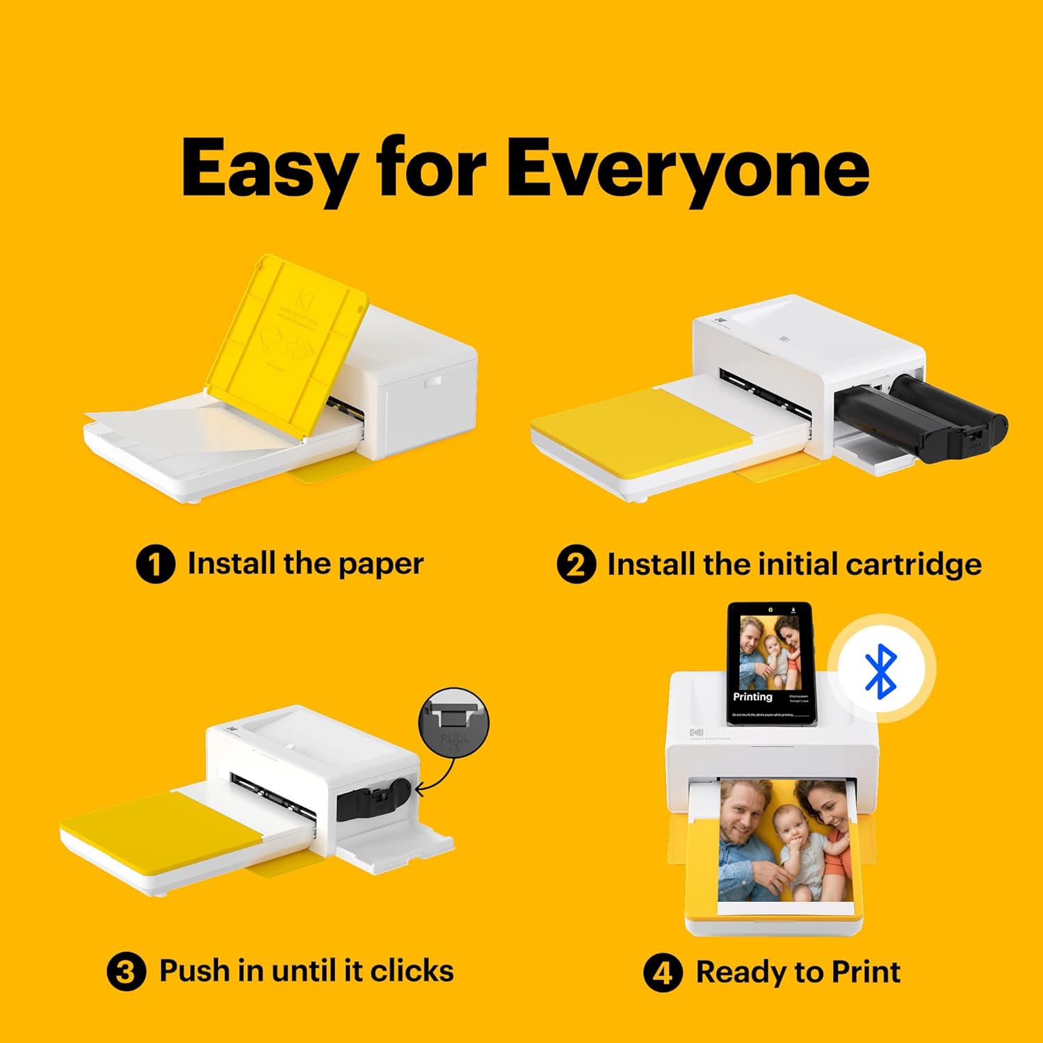 Dock Plus 4x6 Photo Printer, Smartphone Docking, 4PASS, 10 Sheets | Bluetooth, iPhone & Android Smartphone Compatible, Charge While Printing, Water, Fingerprint and Fade Resistant