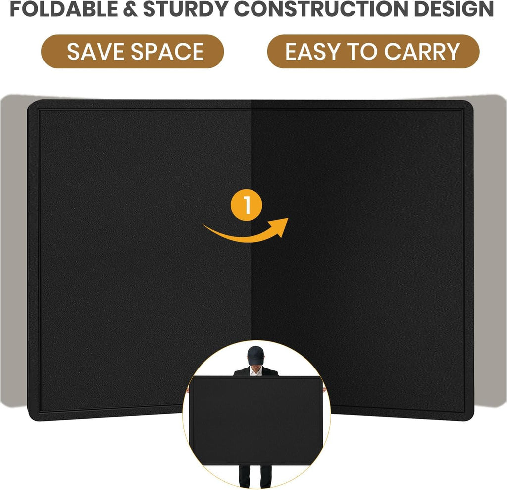 Extra Large Bulletin Board, 96 X 48 inches Cork Board with 30 Pushpin, 8' x 4' Felt Cork Board Notice Pin Board, Self-Adhesive Vision Board Mood Board Foldable Photo Board for Wall - Black