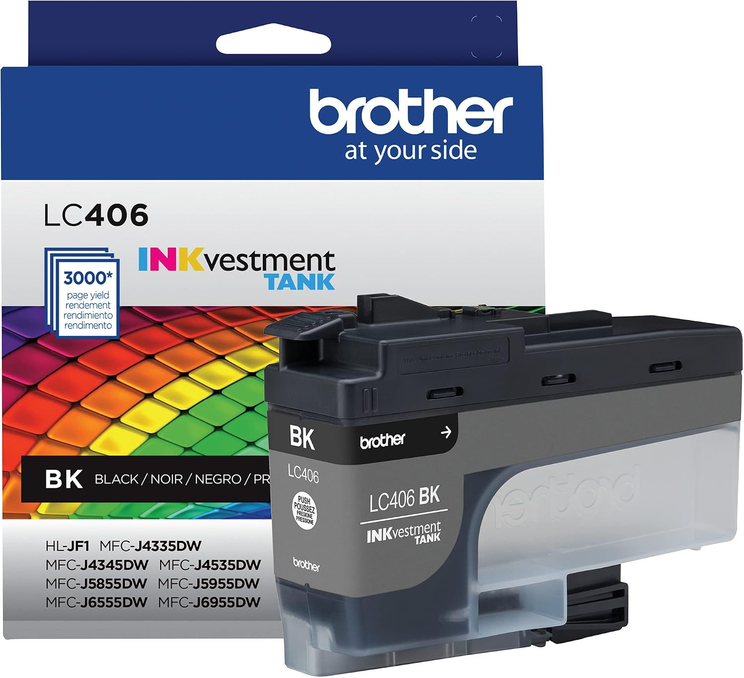 MFCJ5855DW Inkvestment Inkjet Printer and LC406BKS Black Standard Yield Ink