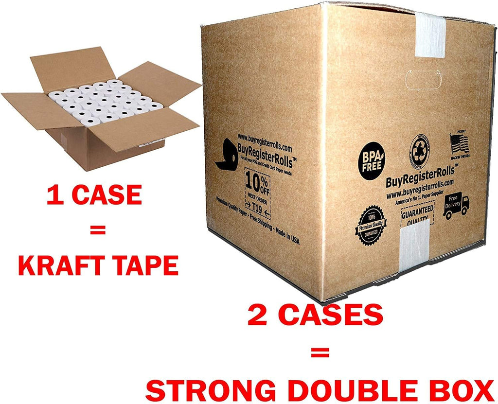 (100 Rolls) 2 1/4 x 50 Thermal Paper Receipt Rolls 55 GSM Premium Quality German Paper fits all Credit Card Terminals Verifone VX520 Ingenico ICT220 ICT250 BPA Free from