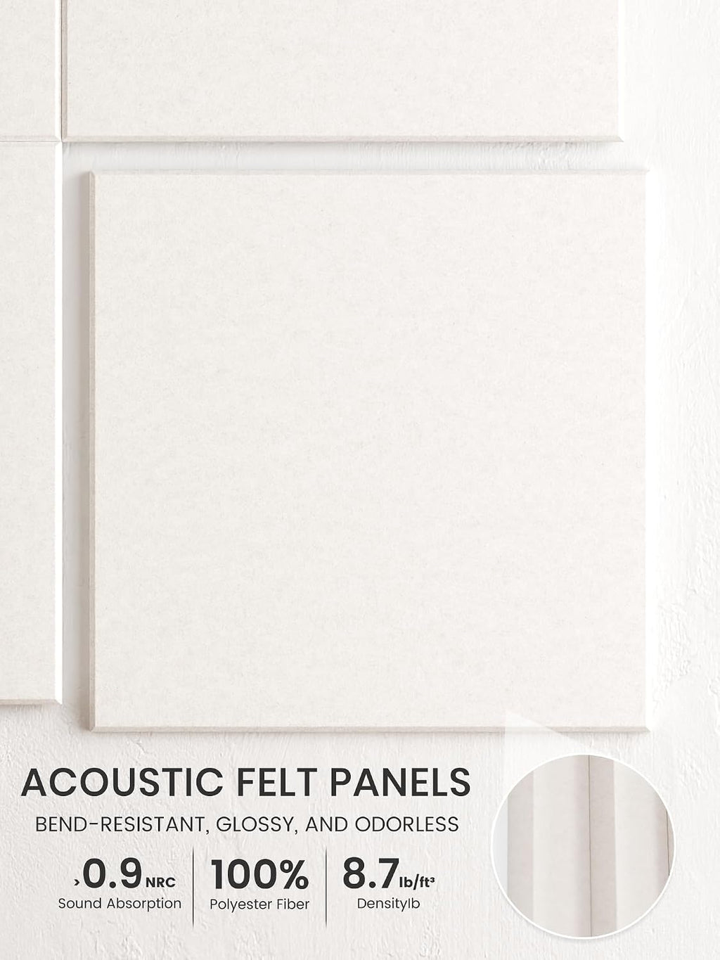 Large Cork Board Alternative - Slat Wall Paneling, Felt Bulletin Board Tiles for Office Decor, Push pin Board Office Wall Organizer -6-Pack-Milky White