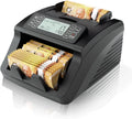 Money Counter Machine, Value Counting, UV/MG/MT/IR/DD Counterfeit Detection, 3.7" LCD Display Cash Counting Machine, CAD Bill Counter,1200 Bills/min, Black