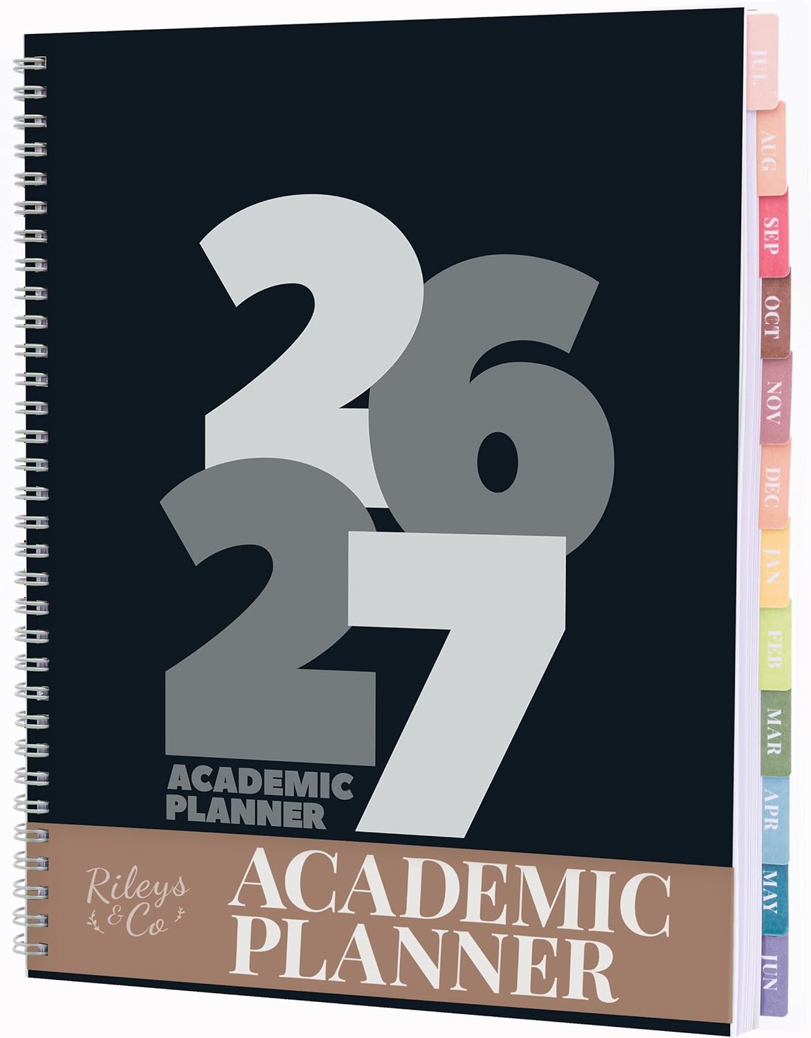 Rileys Academic Planner 2026-2027, Daily, Weekly & Monthly Planner, July 2026 - June 2027, Student Notes Pages, Twin-Wire Binding Weekly Agenda for School & Work (21.6 x 28 cm, Blue)