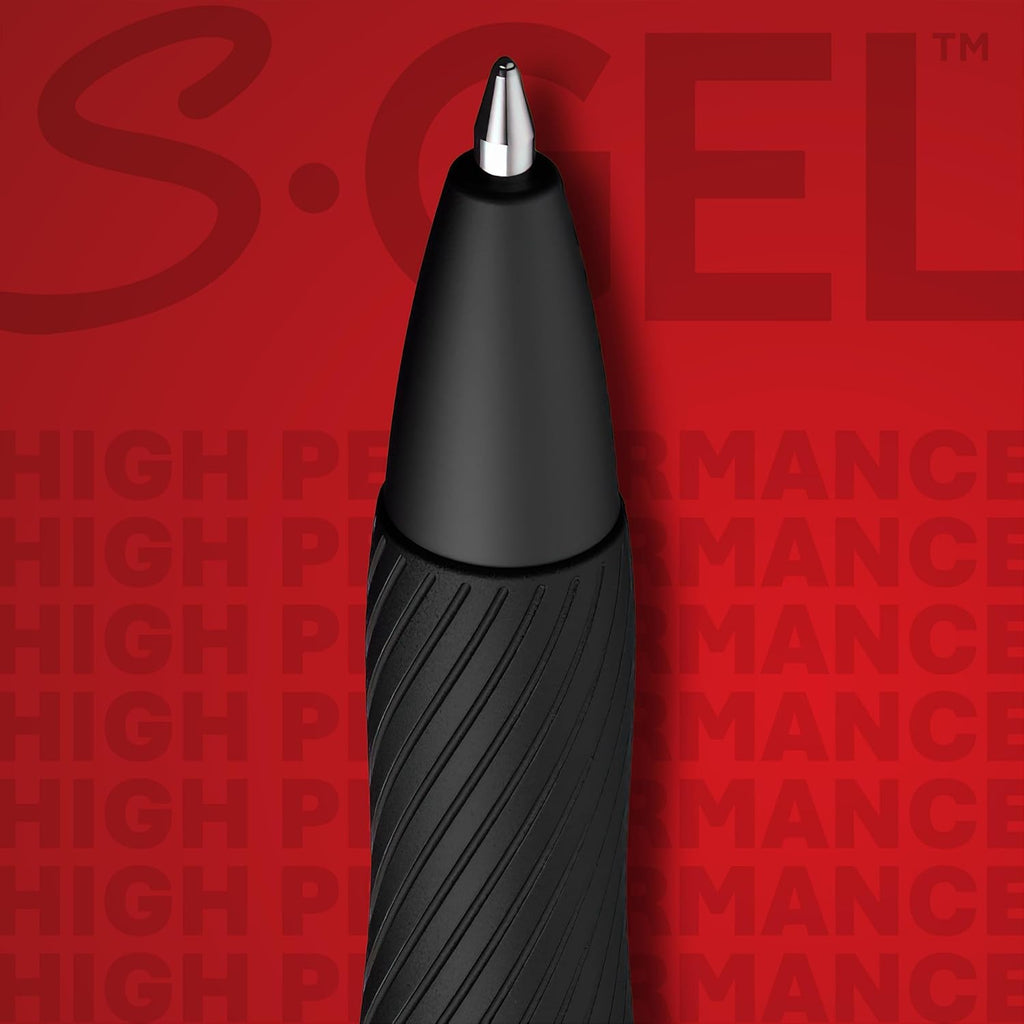 S-Gel, Gel Pens, Medium Point (0.7mm), Black Ink Gel Pen, 12 Count