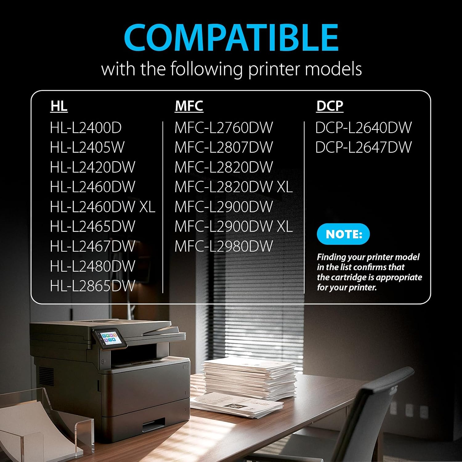 Compatible TN830XL Toner Cartridge Replacement for Brother TN830XL TN830BK TN830 XL with CHIP (4 Pack) to use with DCP-L2640DW HL-L2460DW MFC-L2820DW HL-L2400D HL-L2405W HL-L2865DW Printers
