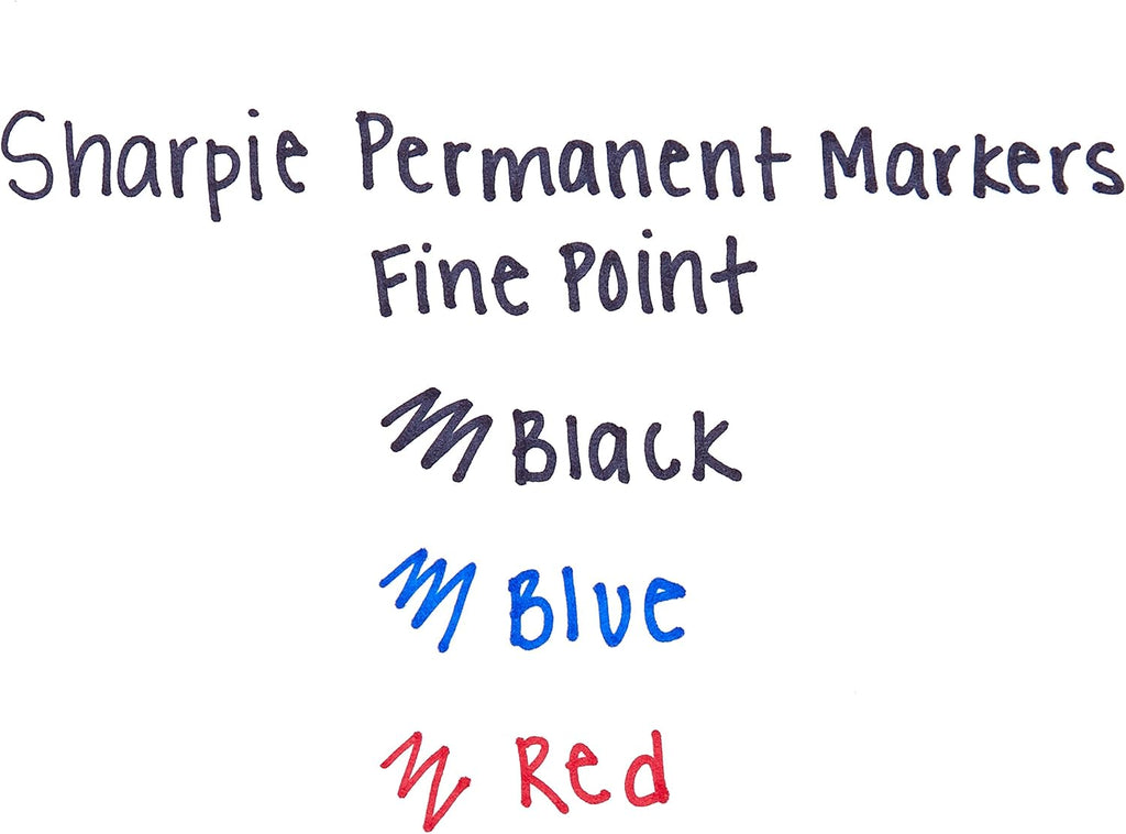 Permanent Markers, Fine Point, Assorted Colours, 3 Count (Pack of 5)