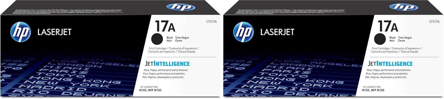 17A CF217A Toner-Cartridge Black Works with LaserJet Pro M102, M130 (Pack of 2)