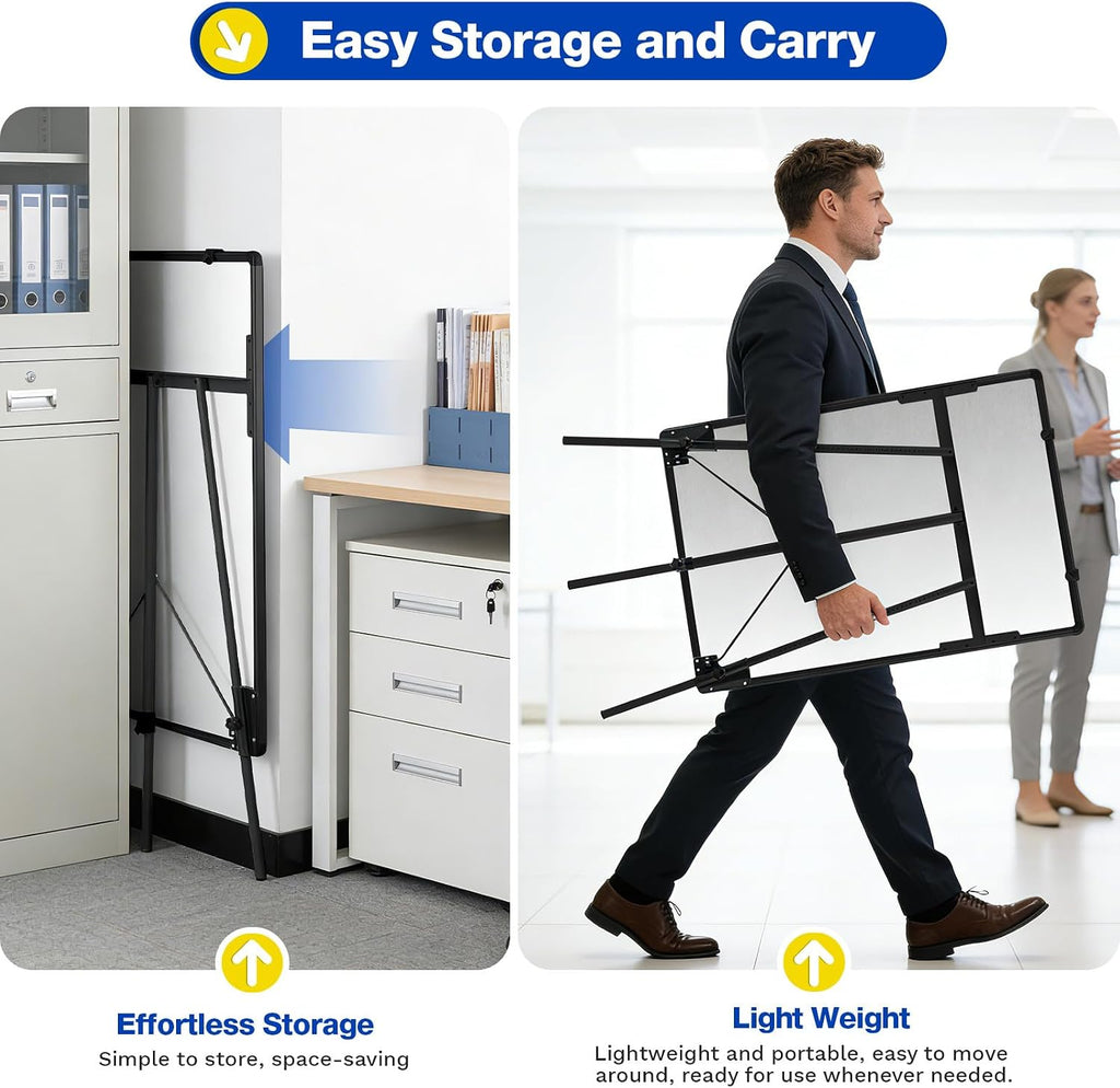 Magnetic Whiteboard Easel, 36"x24" （Black） | Height Adjustable Flipchart Easel with Stand, Large Aluminium Frame White Board for Office or Teaching at Home & Classroom