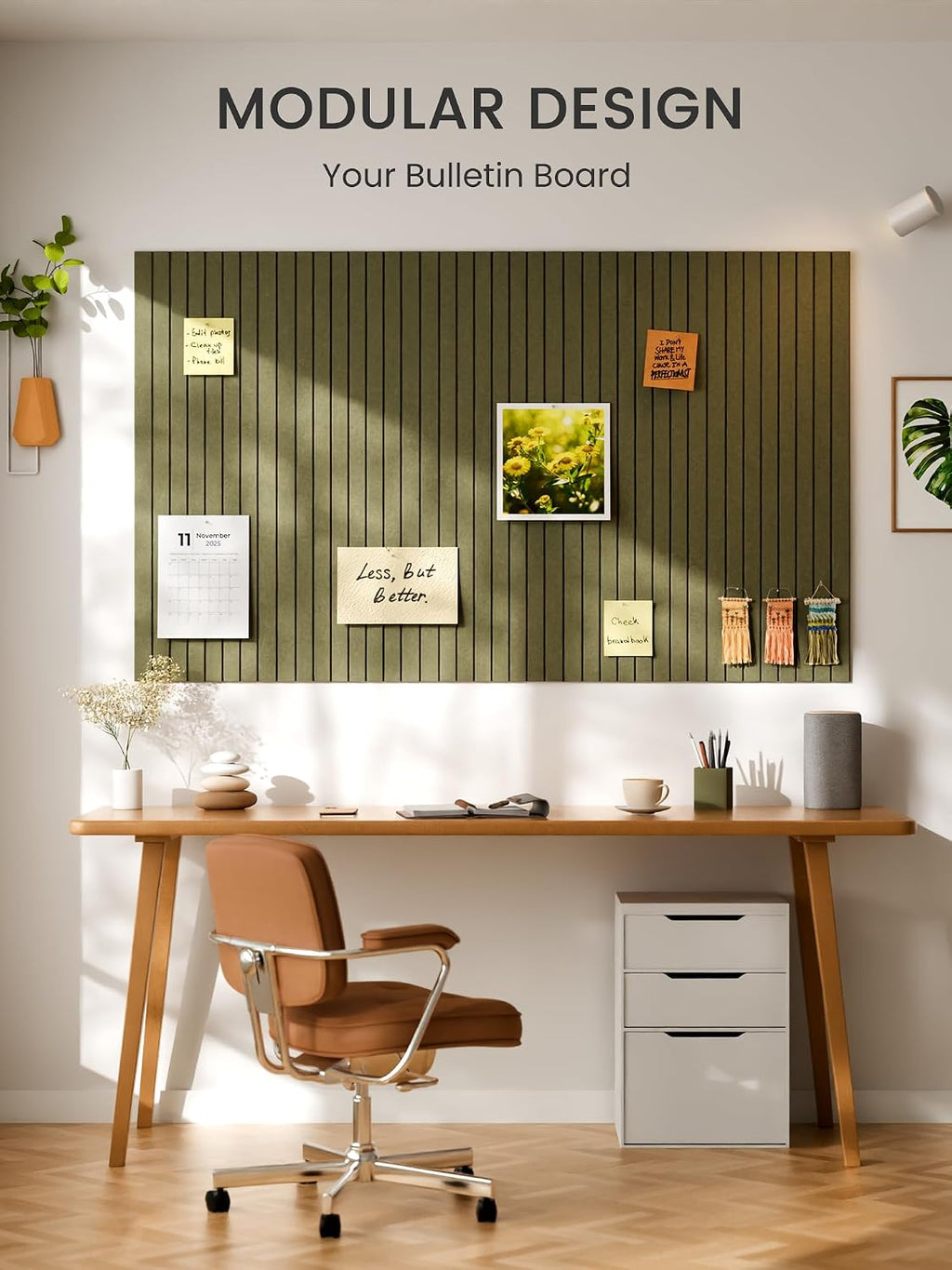 Large Felt Bulletin Board 48" x 36" Cork Board Alternative-12 Pack with 70 Safe Removable Adhesive Tabs, Cork Boards for Walls Cork Board for Home Office Classroom Pin Board (Olive Green)
