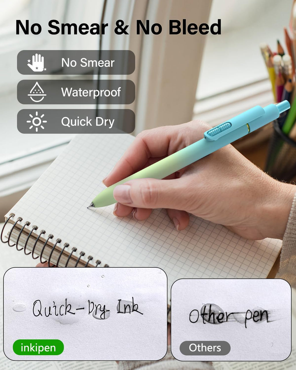 8Pcs Gel Pens - 0.5mm Black Ink Pens Fine Point Smooth Writing, Quick Drying Retractable Pen for Journaling, Cute School & Office Supplies (multicolored)