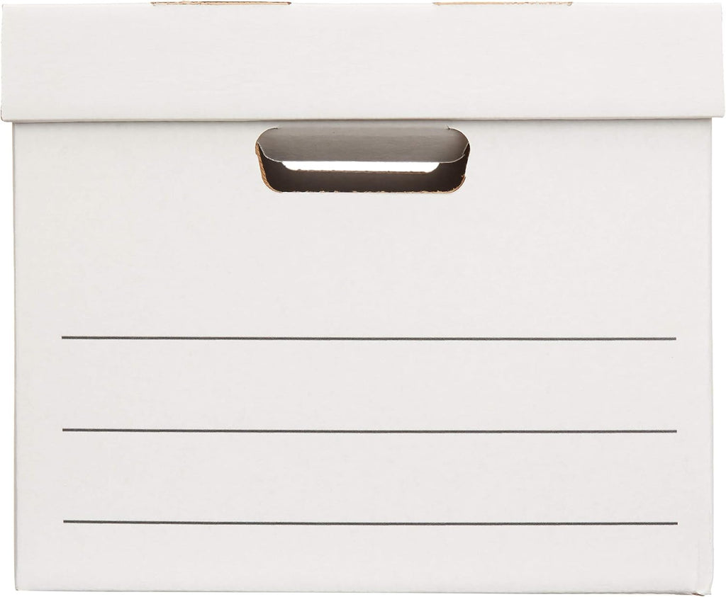 Basics Medium Duty Storage Filing Box with Lift-Off Lid - Pack of 12, Letter / Legal Size