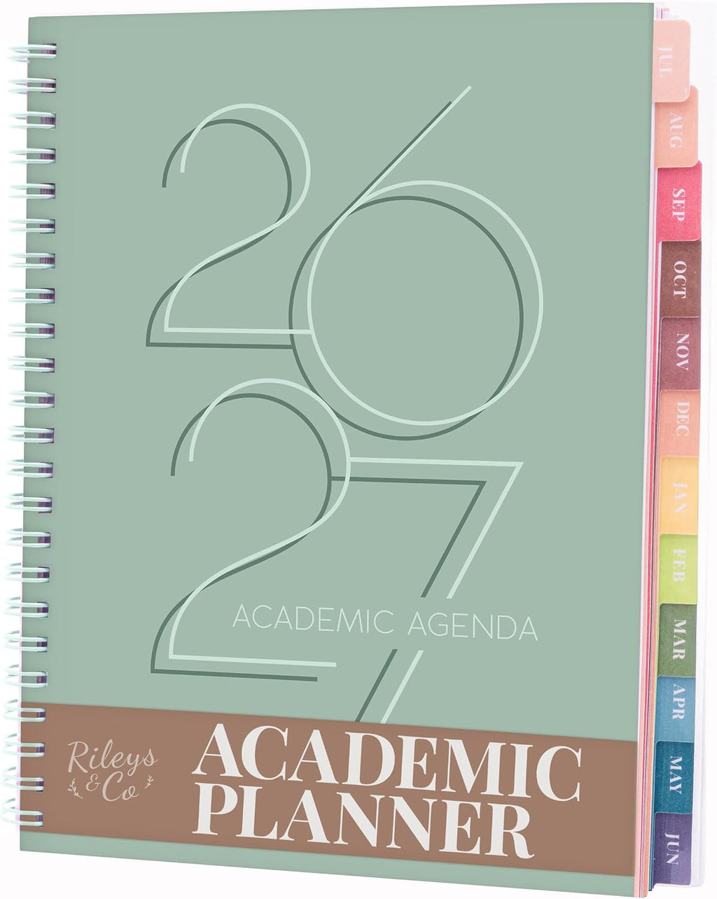 Rileys Academic Planner 2026-2027, Daily, Weekly & Monthly Planner, July 2026 - June 2027, Student Notes Pages, Twin-Wire Binding Weekly Agenda for School & Work (20 x 15 cm, Black)