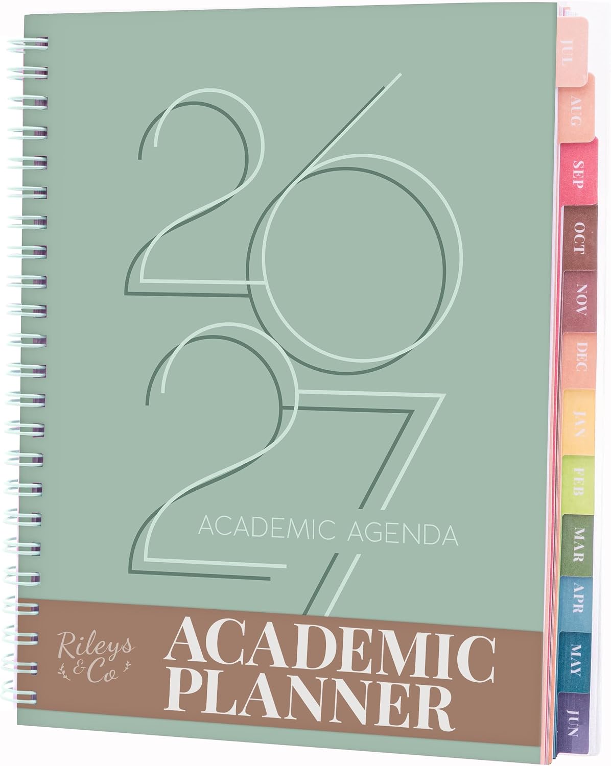Rileys Academic Planner 2026-2027, Daily, Weekly & Monthly Planner, July 2026 - June 2027, Student Notes Pages, Twin-Wire Binding Weekly Agenda for School & Work (20 x 15 cm, Black)