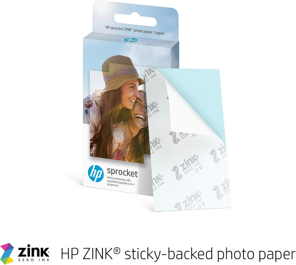 Sprocket 2x3 Premium Zink Sticky Photo Paper Compatible with Sprocket Photo Printers -Bundle Zink Paper, Photo Album and Sticker Sets.