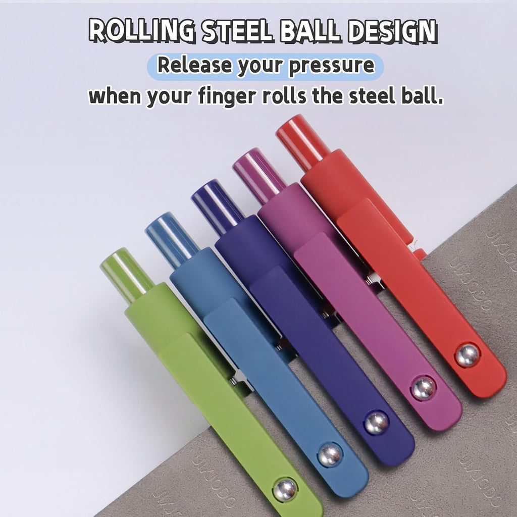 Gel Pens, 10 Pcs 0.5mm Black Ink Pens Fine Point Smooth Writing Pens with Silicone Grip, High-End Series Metal Clip Retractable Pens for Journaling Note Taking (10 Pcs Vintage)