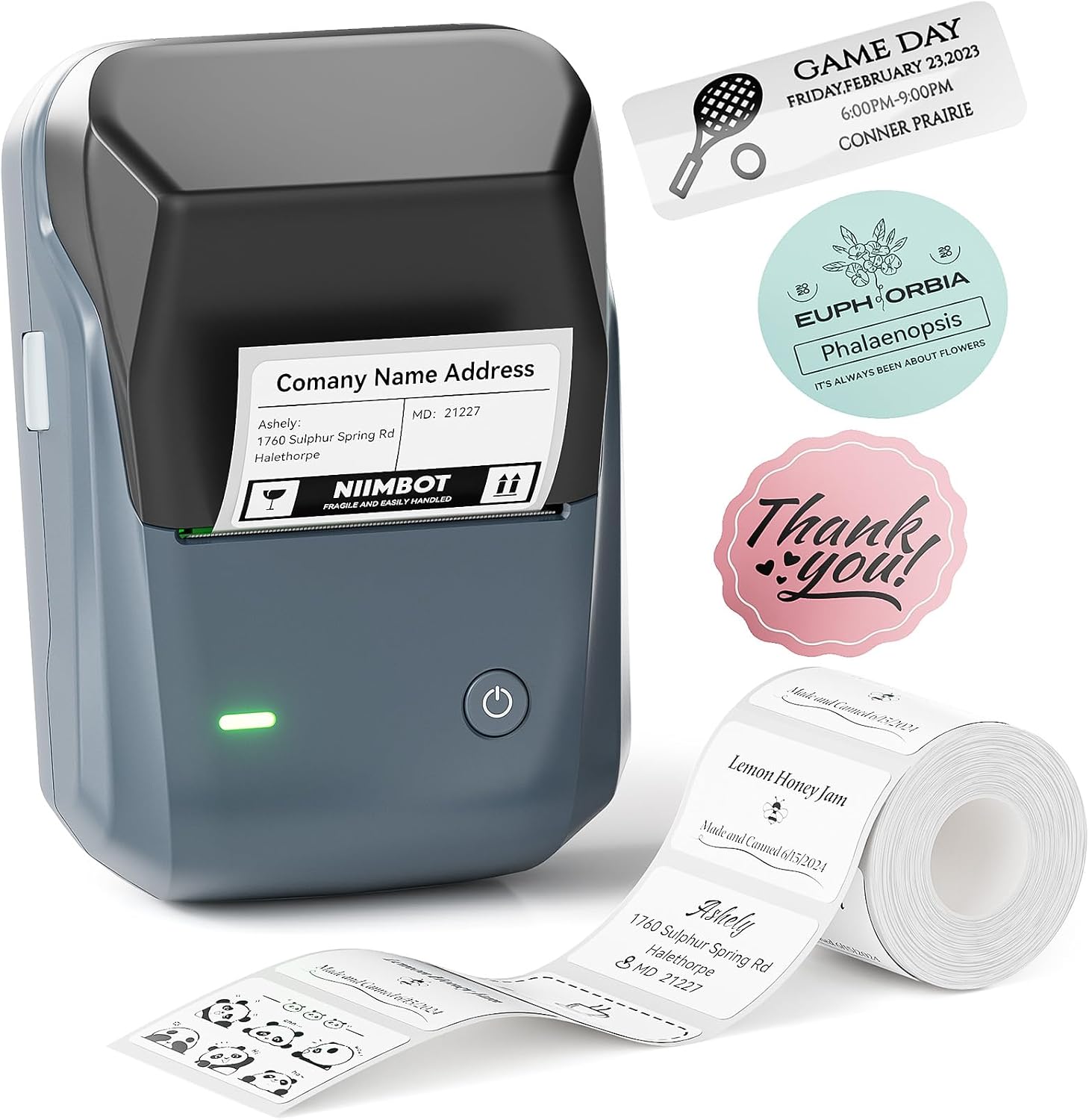 B1 Label Maker Machine with Tape, Thermal Name Tag Sticker Printer | Portable Mini Bluetooth Inkless Labeler for Custom Stickers